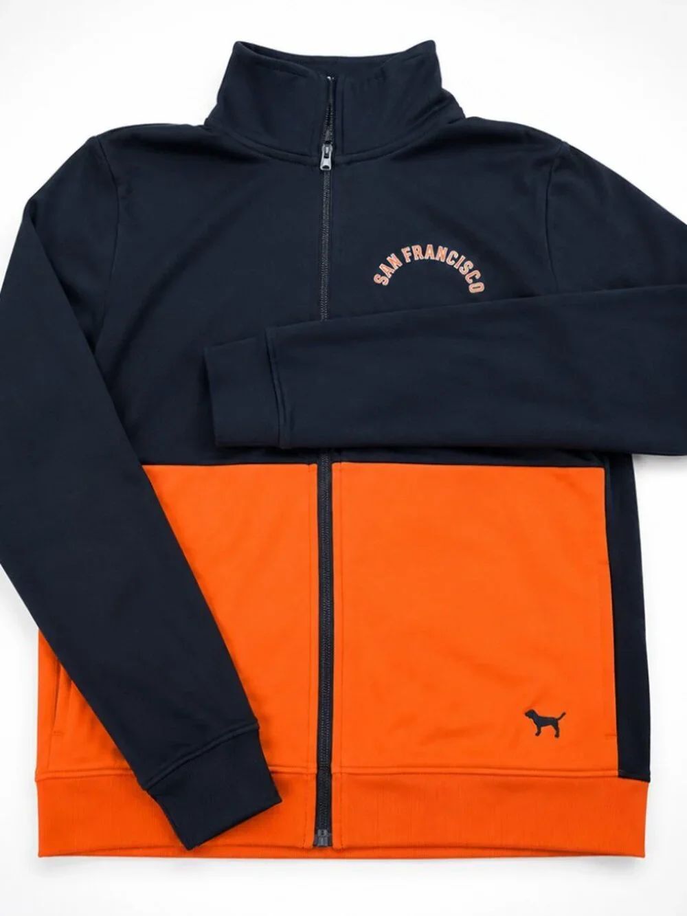 PINK Victoria's Secret Black Orange SF Giants Full Zip Track Jacket